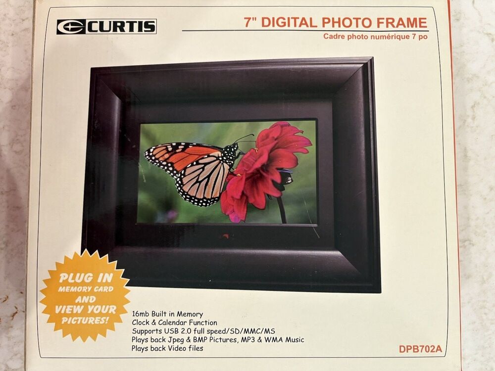 CURTIS 7" Digital Photo Frame Built In Memory Clock & Calendar Function16mb